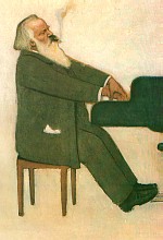 Johannes Brahms on the grand piano