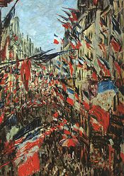 'The Rue Montergueil in Paris on 14th July' by Claude Monet, 1878